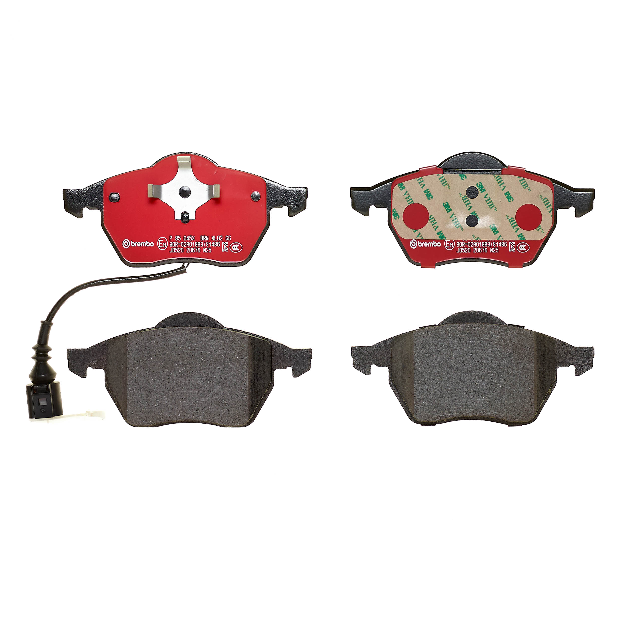 Jogo de 4 pastilhas de travão BREMBO ref. P 85 045X