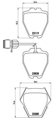 Jeu de 4 plaquettes de frein BREMBO ref. P 85 054