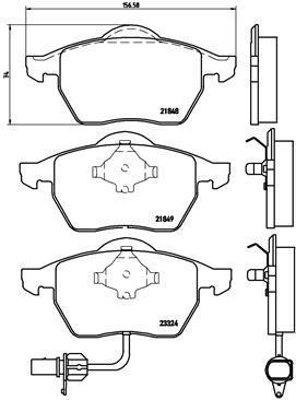Jeu de 4 plaquettes de frein BREMBO ref. P 85 060