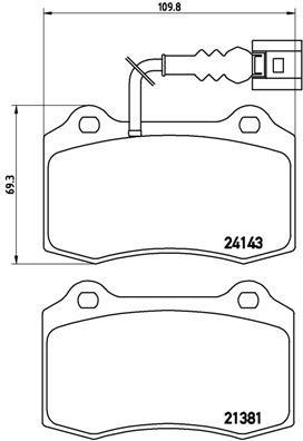 Jogo de 4 pastilhas de travão BREMBO ref. P 85 104