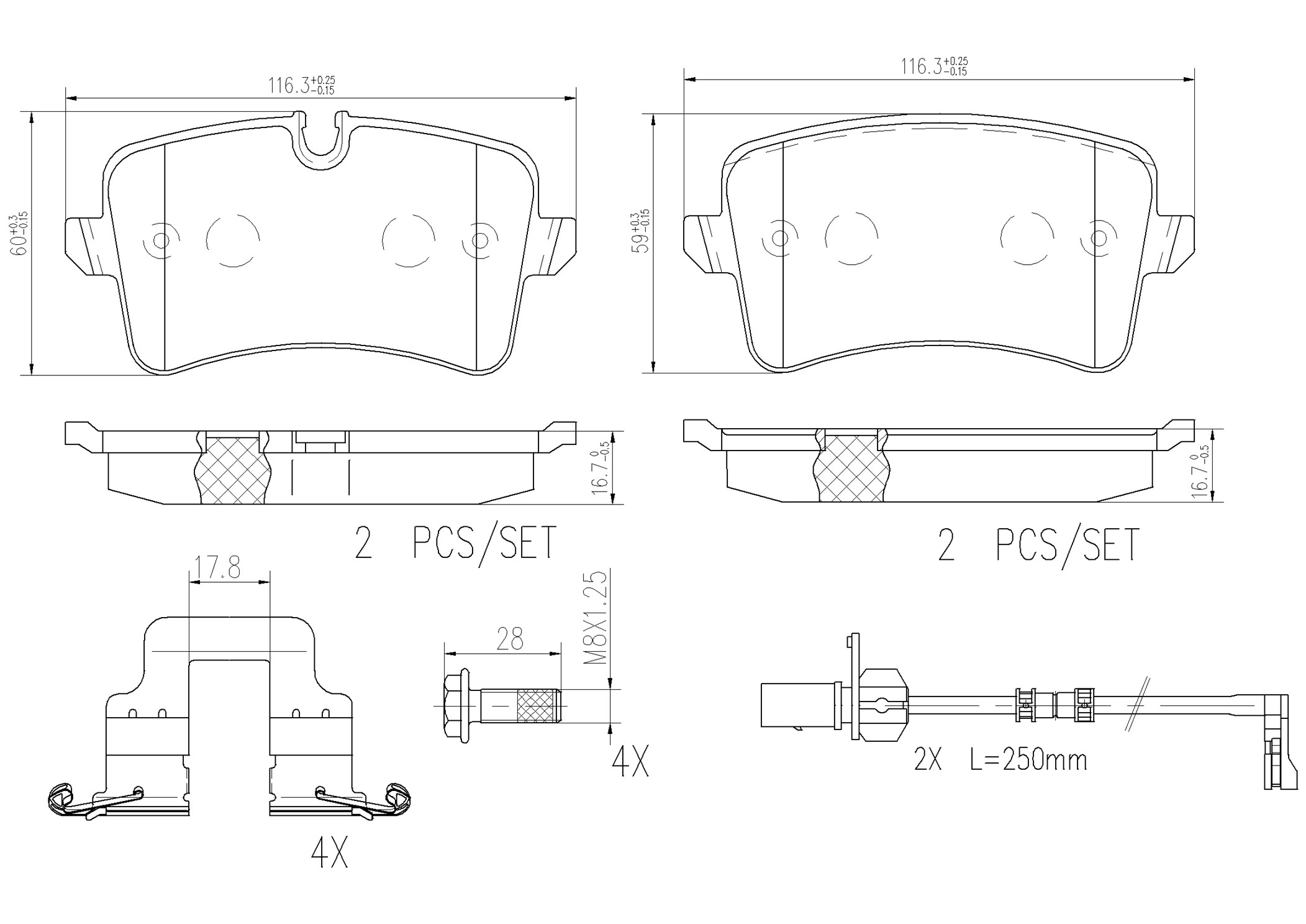 Jogo de 4 pastilhas de travão BREMBO ref. P85120NX