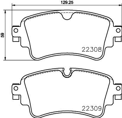 Jeu de 4 plaquettes de frein BREMBO ref. P85154NX