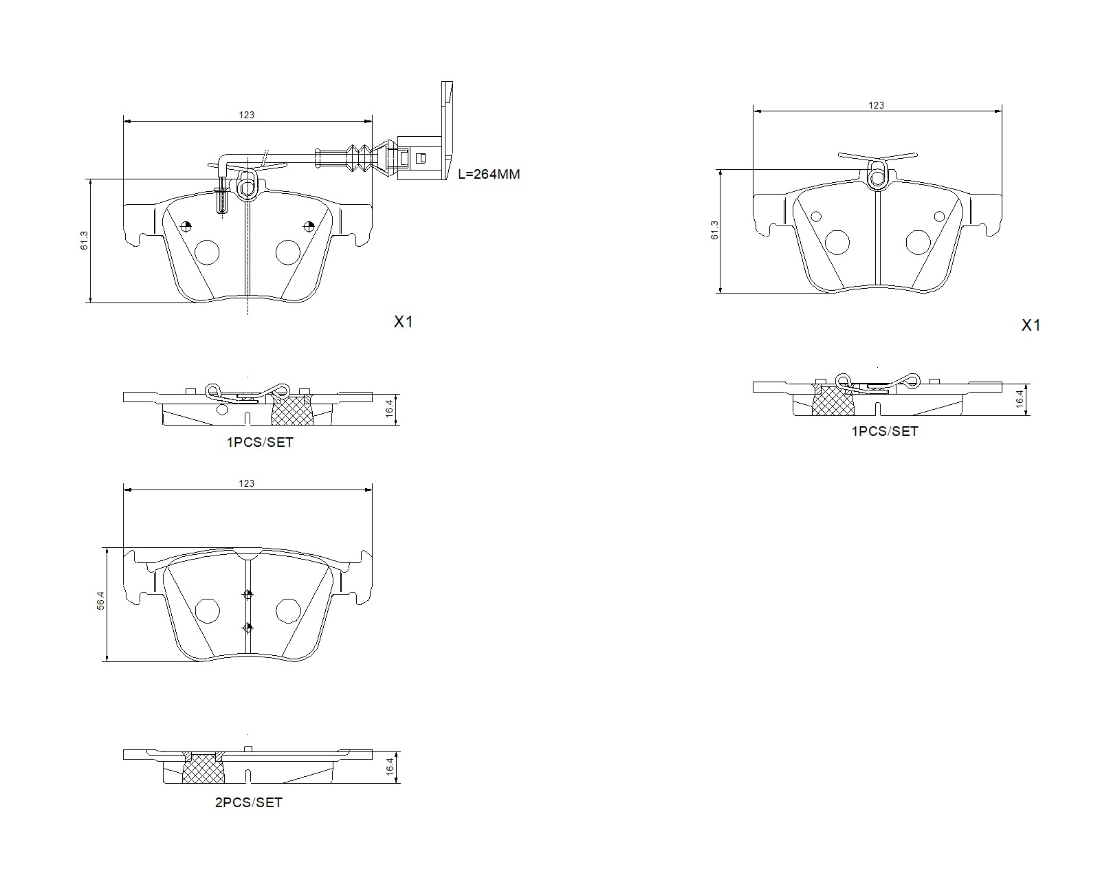 Jogo de 4 pastilhas de travão BREMBO ref. P 85 162X