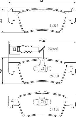 Jogo de 4 pastilhas de travão BREMBO ref. P 85 163