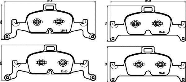 Jogo de 4 pastilhas de travão BREMBO ref. P 85 164