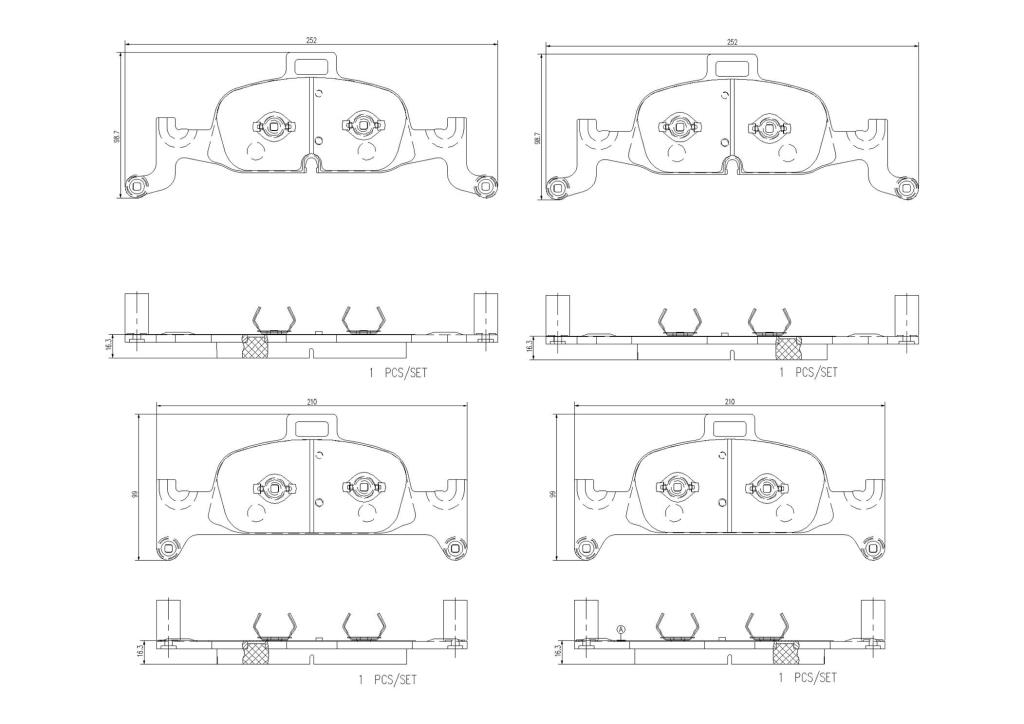 Jogo de 4 pastilhas de travão BREMBO ref. P85164NX