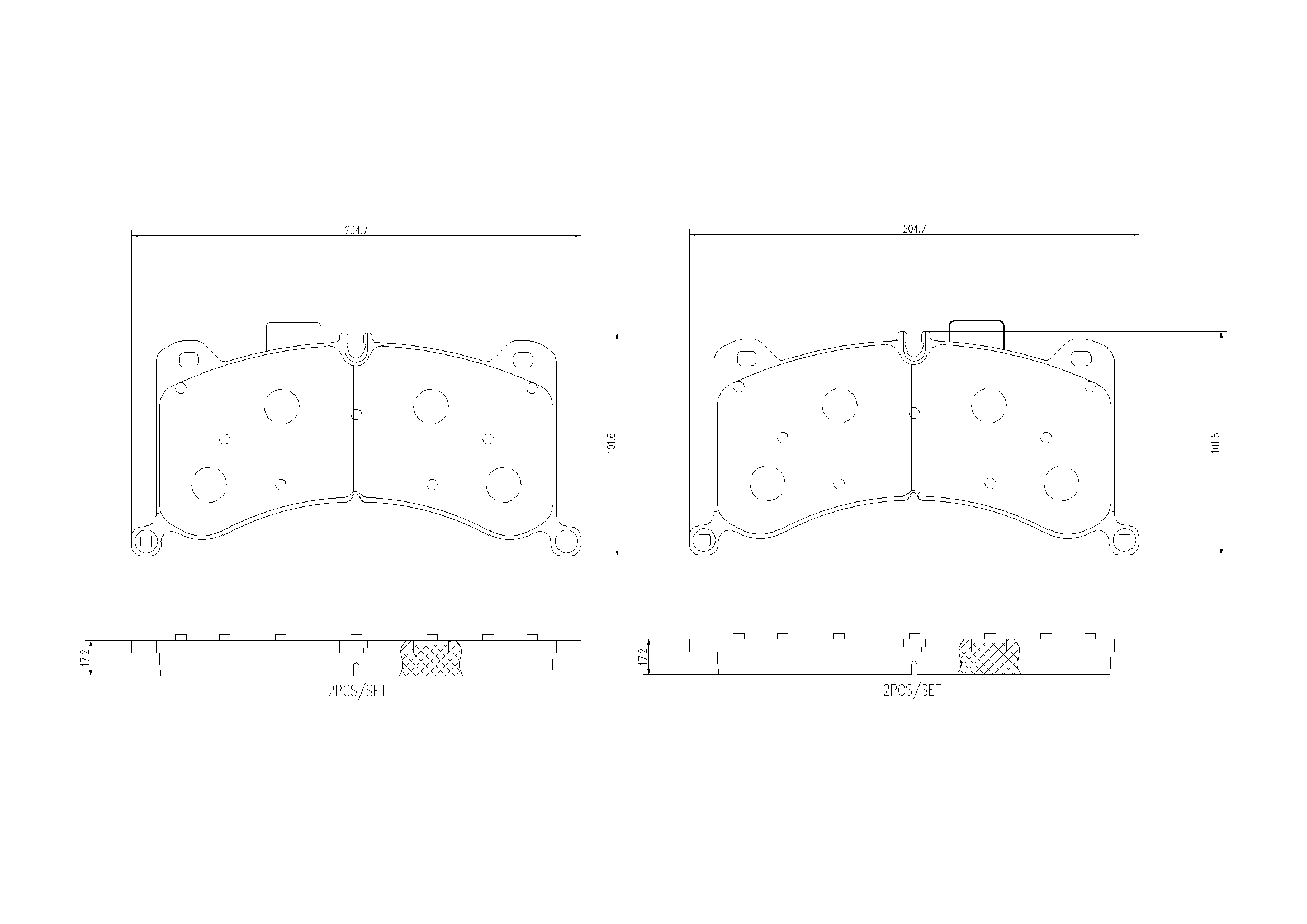 Jeu de 4 plaquettes de frein BREMBO ref. P 85 183