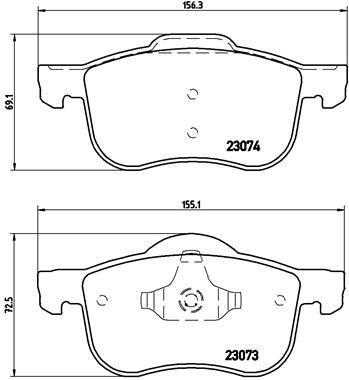 Jogo de 4 pastilhas de travão BREMBO ref. P 86 016