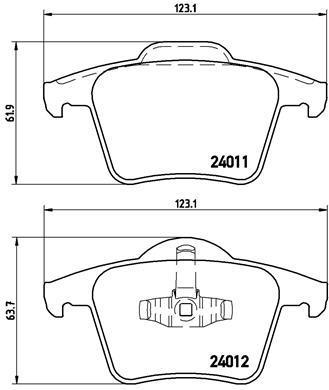 Jogo de 4 pastilhas de travão BREMBO ref. P 86 019