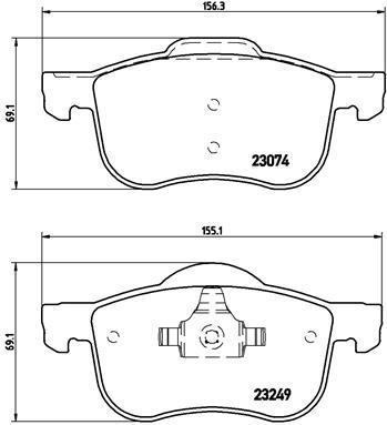 Jogo de 4 pastilhas de travão BREMBO ref. P 86 020