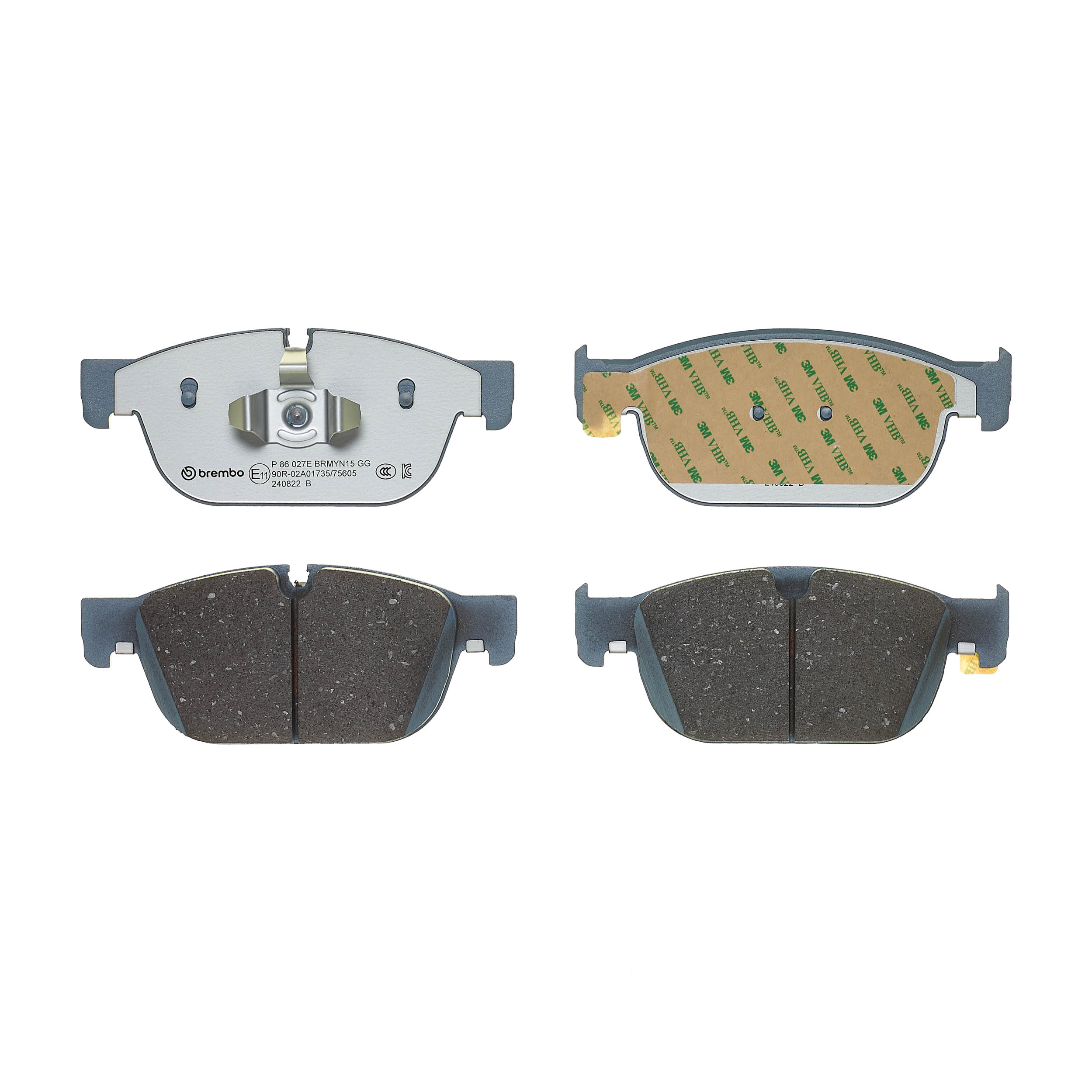 Jeu de 4 plaquettes de frein BREMBO ref. P 86 027E