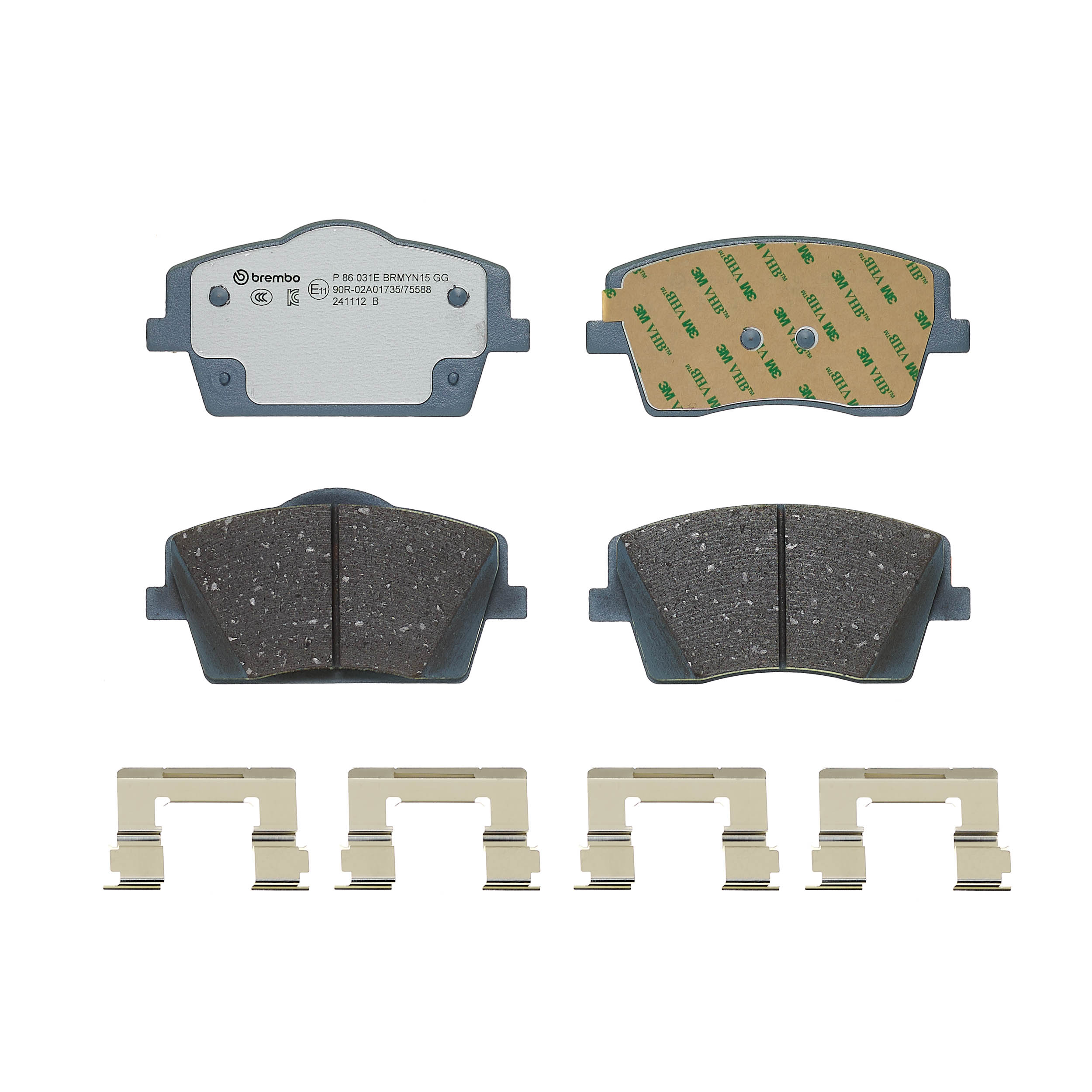 Jogo de 4 pastilhas de travão BREMBO ref. P 86 031E