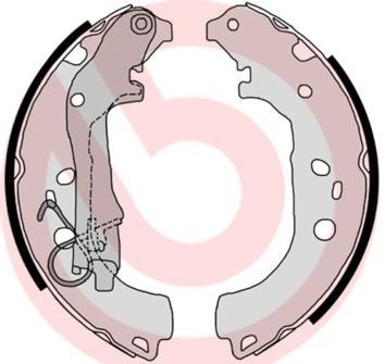 Jeu de 4 mâchoires de frein (Garniture de frein à tambour) BREMBO ref. S 23 518