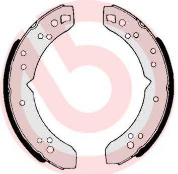 Jeu de 4 mâchoires de frein (Garniture de frein à tambour) BREMBO ref. S 52 504