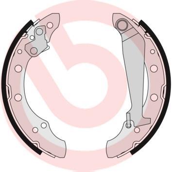 Jeu de 4 mâchoires de frein (Garniture de frein à tambour) BREMBO ref. S 85 511