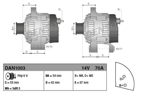 Alternador DENSO ref. DAN1003