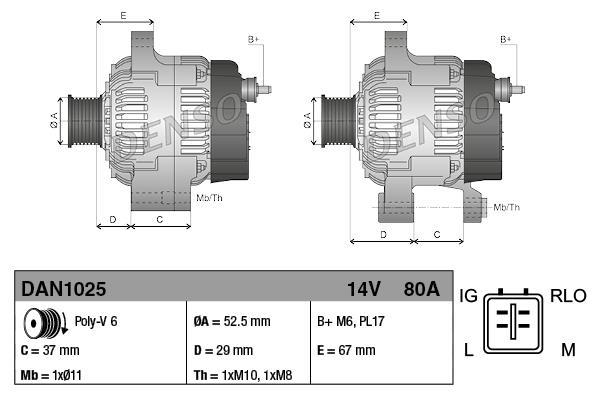 Alternador DENSO DAN1025