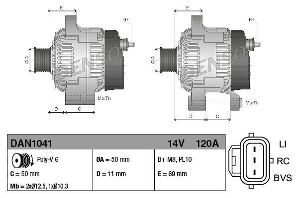 Alternateur DENSO DAN1041
