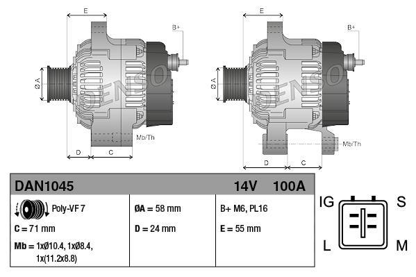 Alternador DENSO DAN1045
