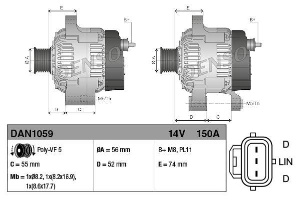 Alternateur DENSO DAN1059