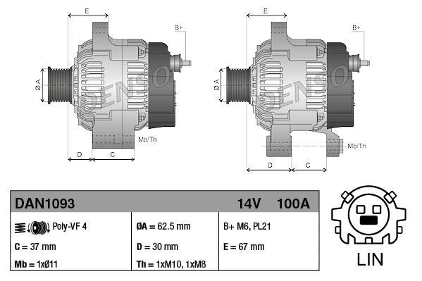 Alternador DENSO DAN1093