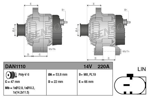 Alternador DENSO DAN1110