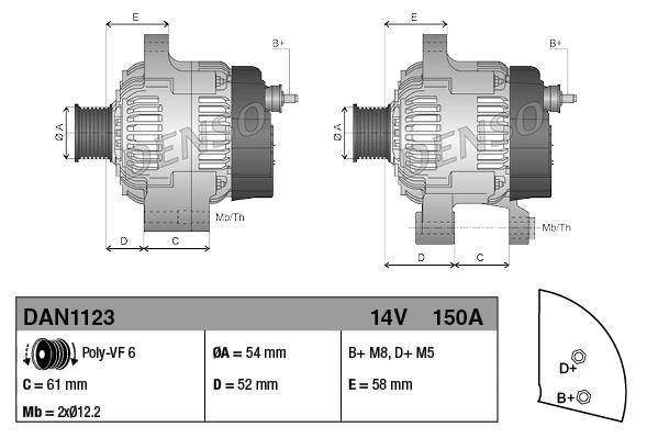 Alternador DENSO DAN1123