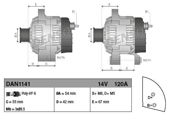 Alternador DENSO DAN1141