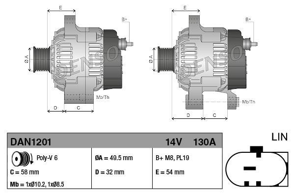 Alternador DENSO DAN1201