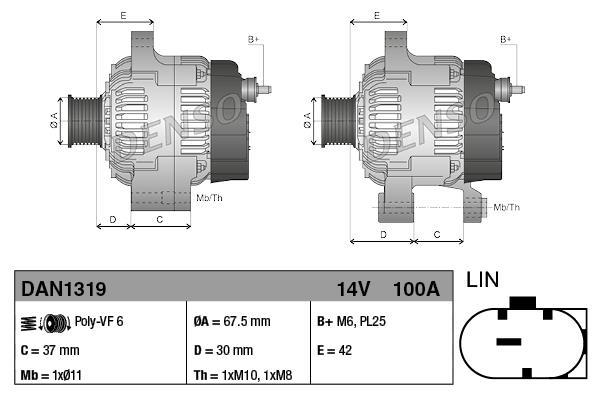 Alternador DENSO DAN1319