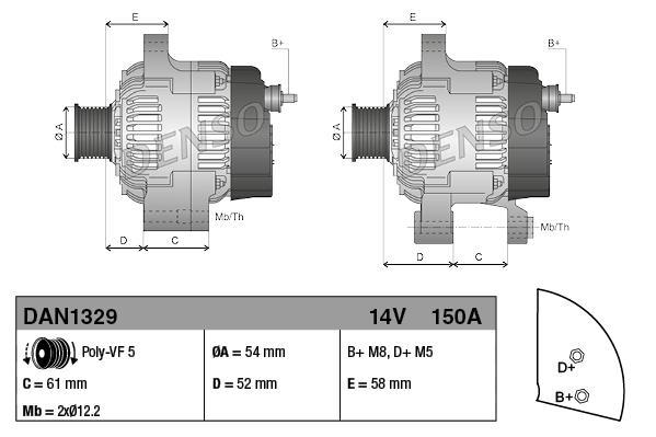 Alternador DENSO DAN1329