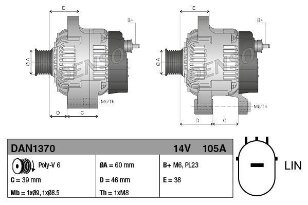 Alternateur DENSO DAN1370