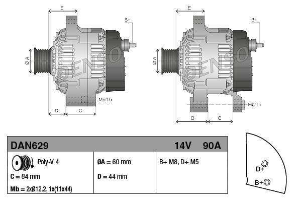 Alternador DENSO ref. DAN629