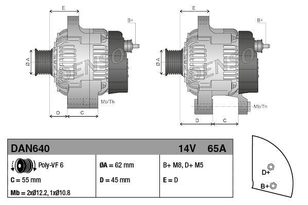 Alternador DENSO DAN640