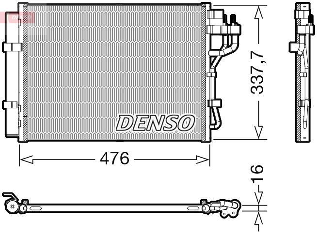 Condenseur, climatisation (Radiateur de climatisation) DENSO ref. DCN41023