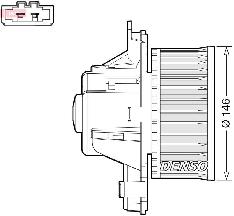 Pulseur d'air habitacle (Ventilateur habitacle) DENSO ref. DEA21014
