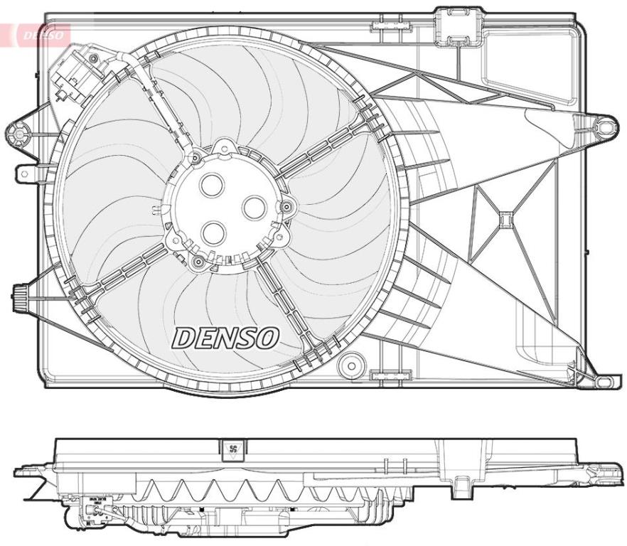 Ventilateur de refroidissement du moteur (Motoventilateur) DENSO DER15002