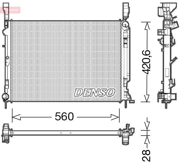 Radiateur moteur (Radiateur de refroidissement) DENSO DRM23036