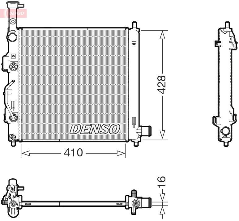 Radiateur moteur (Radiateur de refroidissement) DENSO DRM43015