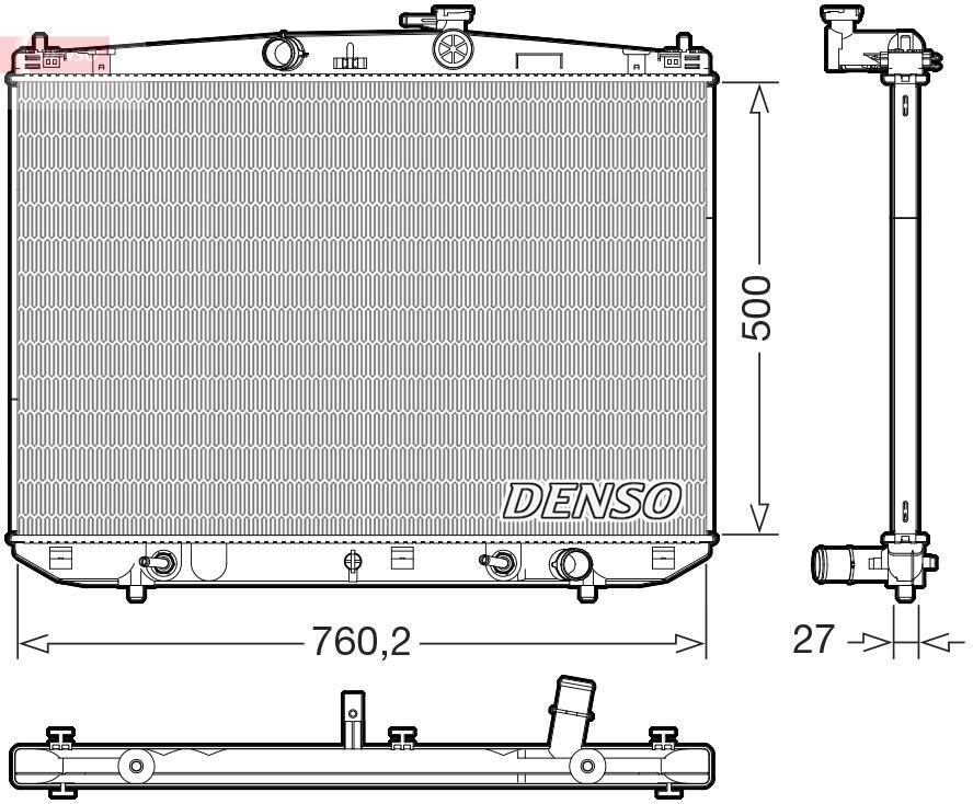 Radiateur moteur (Radiateur de refroidissement) DENSO ref. DRM51020
