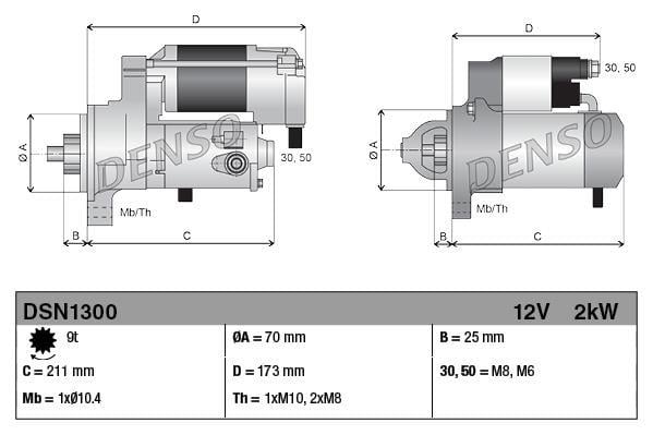 Motor de arranque (Arrancador) DENSO ref. DSN1300