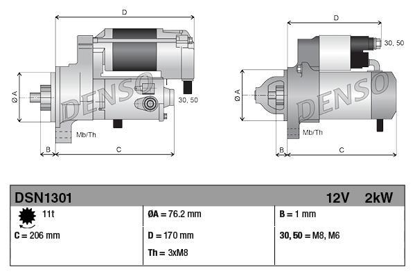 Motor de arranque DENSO ref. DSN1301