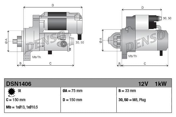 Motor de arranque DENSO ref. DSN1406