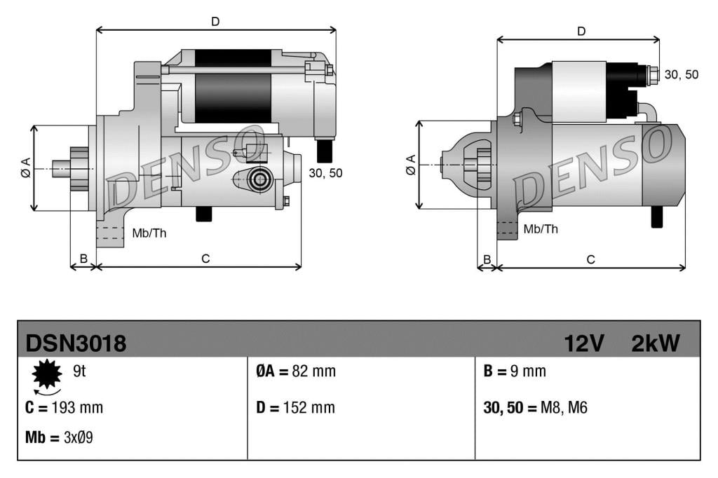Motor de arranque (Arrancador) DENSO ref. DSN3018