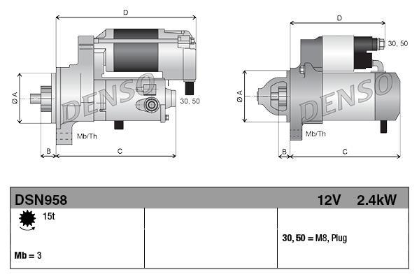 Démarreur DENSO ref. DSN958