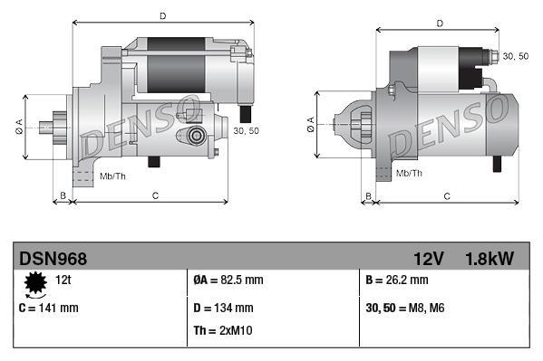 Démarreur DENSO ref. DSN968