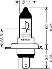 Ampoule OSRAM H4 - ref. 64193NBP-01B