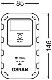 Chargeur de batterie de voiture ((de 6 à 12 V, et câbles)) OSRAM ref. OEBCS904