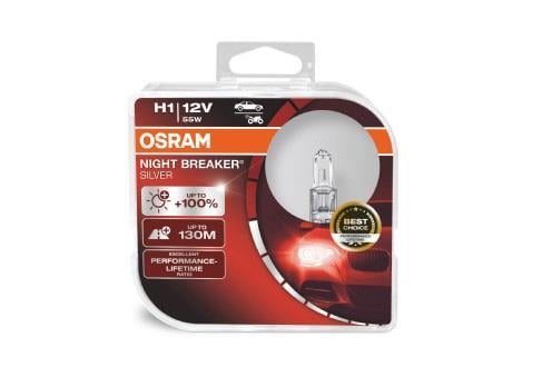 Ampoule, projecteur longue portée OSRAM 2 ✕ H1 NIGHT BREAKER® SILVER - 64150NBS-HCB