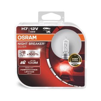 Ampoule, projecteur longue portée OSRAM 2 ✕ H7 NIGHT BREAKER® SILVER - 64210NBS-HCB
